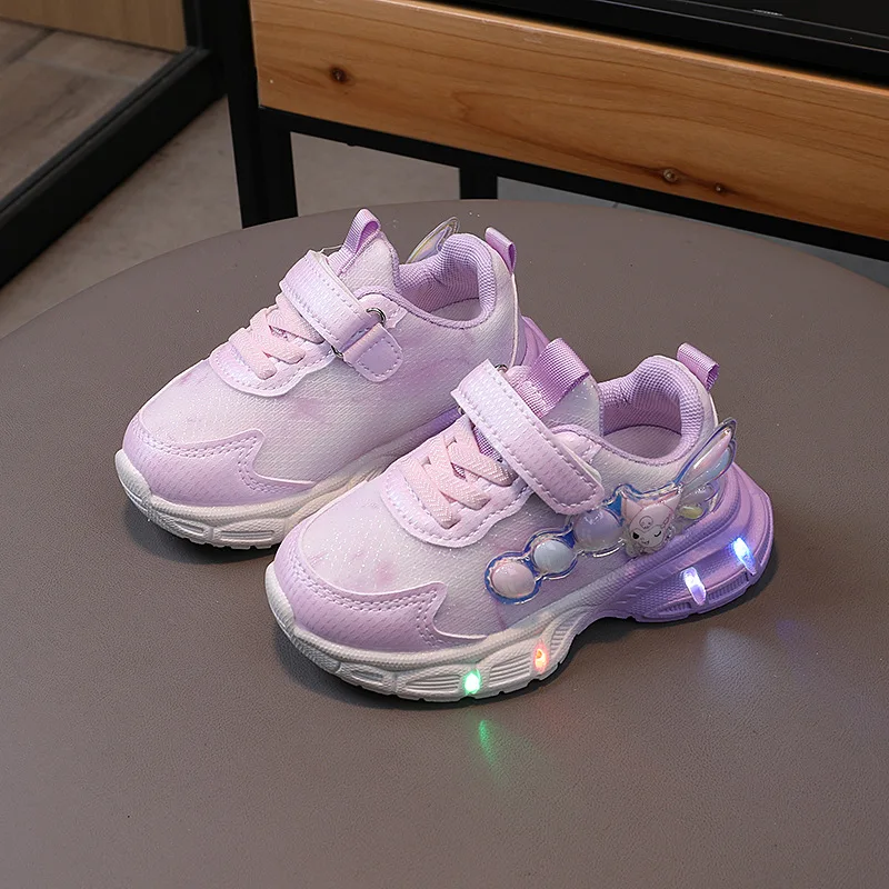 Sanrio scarpe per bambini antiscivolo traspirante bambini ragazzi ragazze scarpe bambini LED Sneakers Casual semplici scarpe Casual con fondo