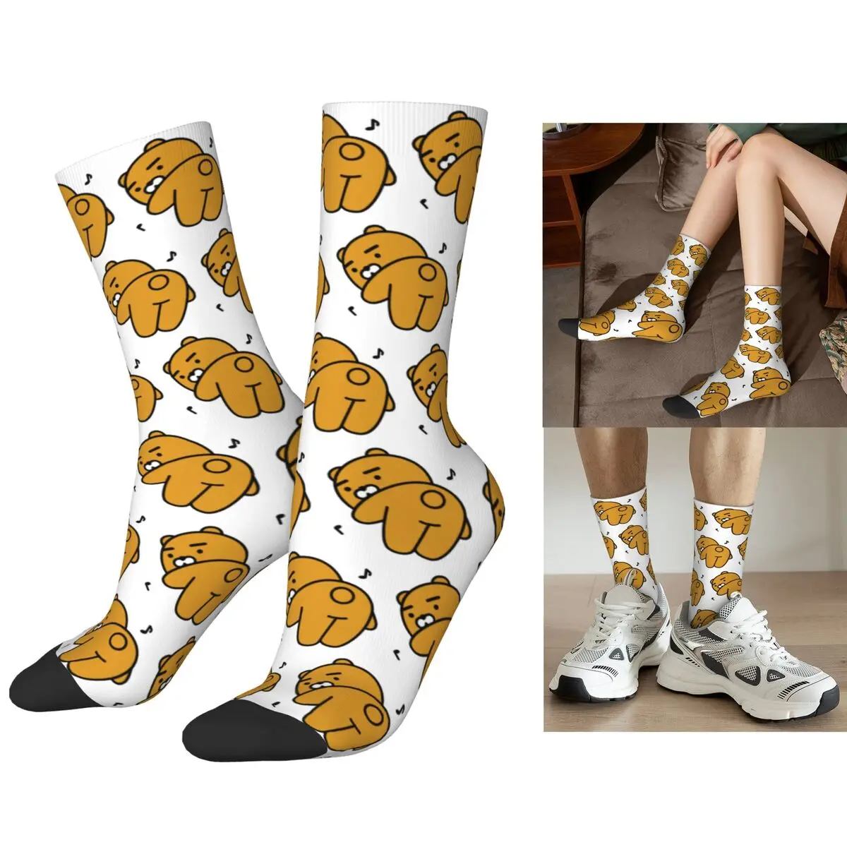 

Друзья KakaoTalk Привет! RyanSocks Harajuku, впитывающие пот чулки, всесезонные длинные носки, аксессуары для мужчин и женщин, подарки