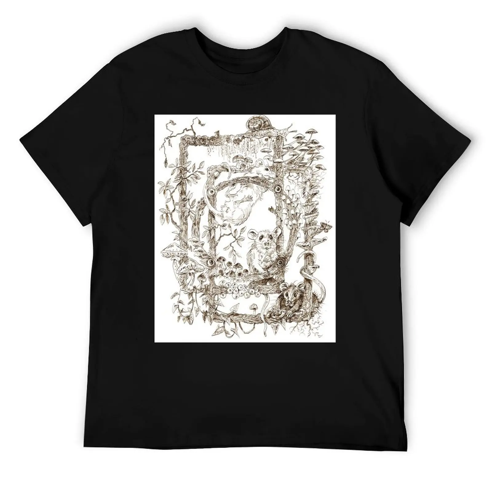 

Rats and mushrooms T-Shirt man t shirts graphic t shirts for man cotton soft T-Shirt