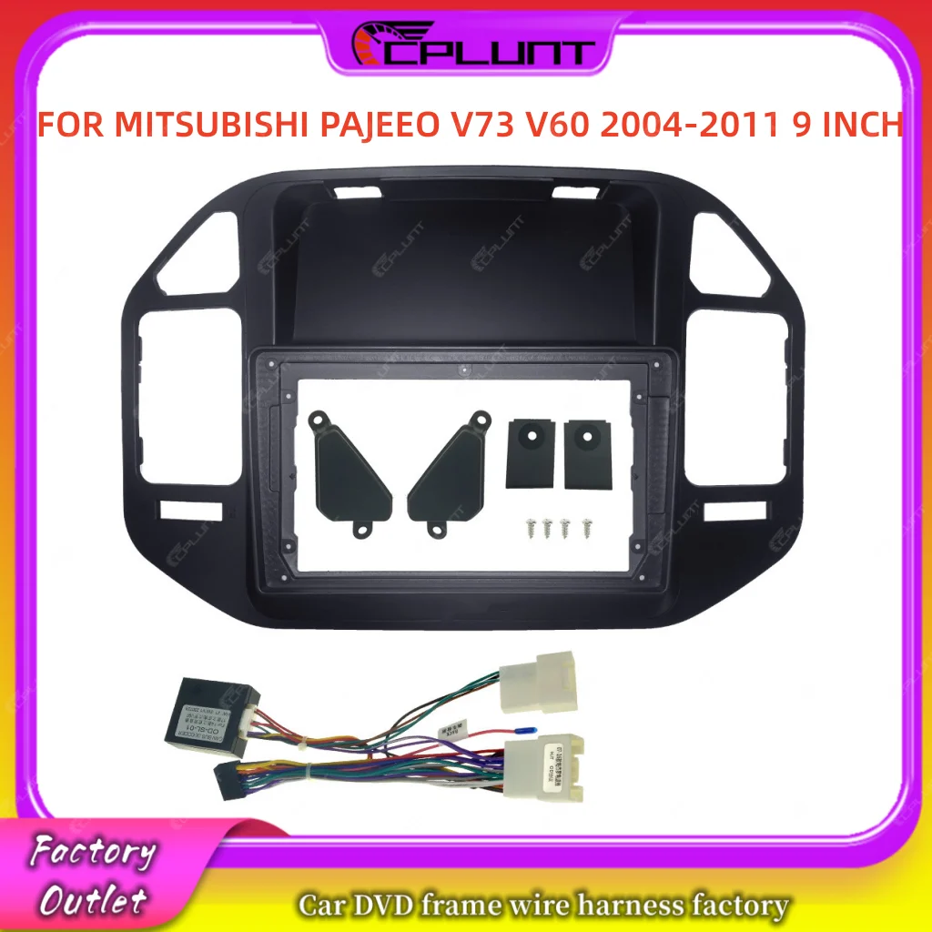 

2 Din Car Stereo Radio Frame Fascia Adapter For MITSUBISHI PAJEEO V73 V60 04-11 9 INCH Android DVD Dash Fitting Panel Kit