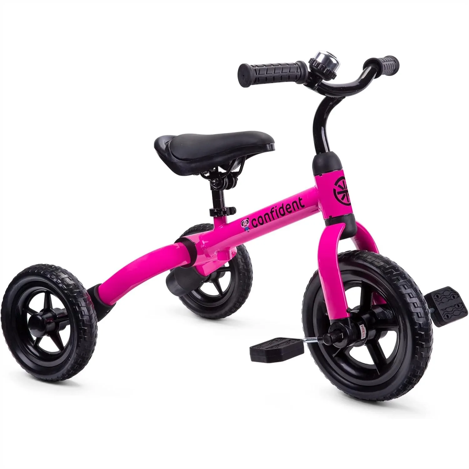 

3 in 1 Folding Tricycle for Toddlers Age 2-5, Kids Bike with Detachable Pedal and Adjustable Seat, Pink