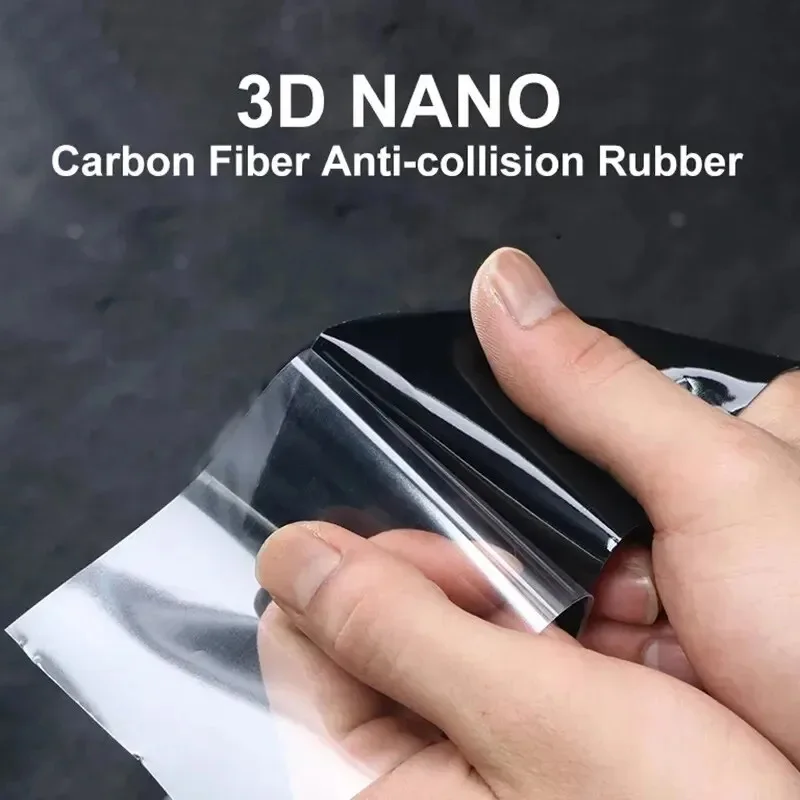 3D Carbon Fiber Sticker Paste Car Threshold Protective Film Anti Scratch Waterproof Matte Black Nano Sticker For Car Body