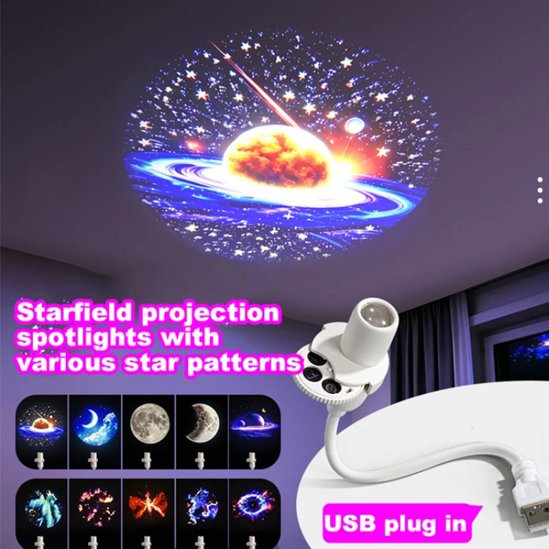Creative Deep Sea Projection Lamp LED Rotating Night Light Deep Sea Theme Night Lamp For Kids Bedroom Decor Relaxing Night