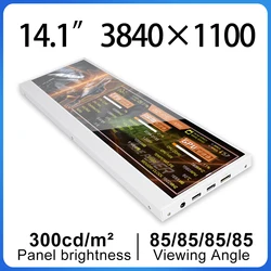 Manufacturer14 Inch 4K 3840x1100 Stretched Bar Touchpanel Potable Monitor Ultrawide SubScreen Second Display USB-C Port Monitor