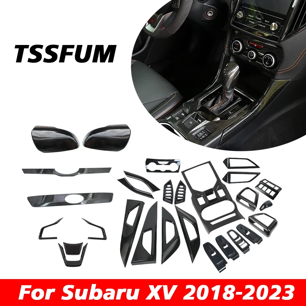 Car Interior ABS Carbon Fiber Sticker Center Control Gear Shift Panel Cover For Subaru XV MK1 AWD 2018 2019 2020 2021 2022 2023