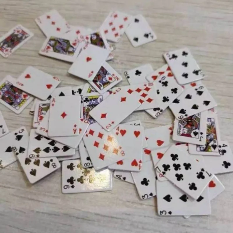 Cute Mini Game Poker Mini Portable House Playing Cards Doll Accessories Home Decoration Small Party Board Game Poker Cards Games