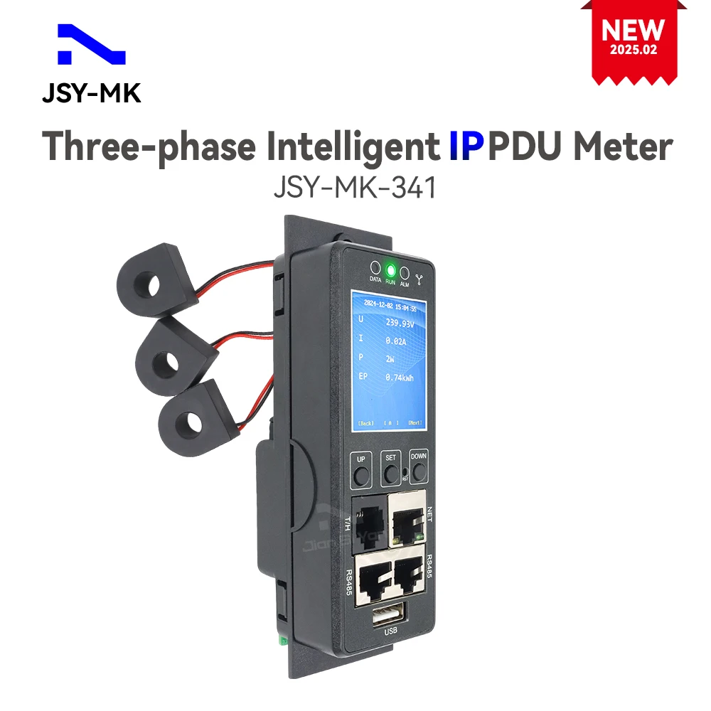 

JSY-MK-341 Three-phase Intelligent IP PDU Meter with 3*63A 3*220V Ethernet RS485 Temperature Humidity Ports