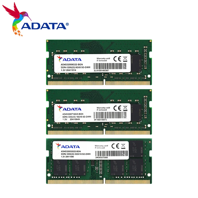 ADATA DDR4 RAM 2666MHz SO-DIMM Memory 16GB 8GB 3200MHz SO-DIMM Memory 32GB 16GB 8GB High Performance for Laptop Memoria ram ddr4