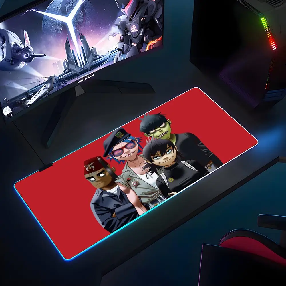 

Коврик для мыши G-Gorillaz Band RGB резиновый противоскользящий коврик для клавиатуры 40x90 см коврик для мыши игровые аксессуары XXL офисный компьютерный коврик