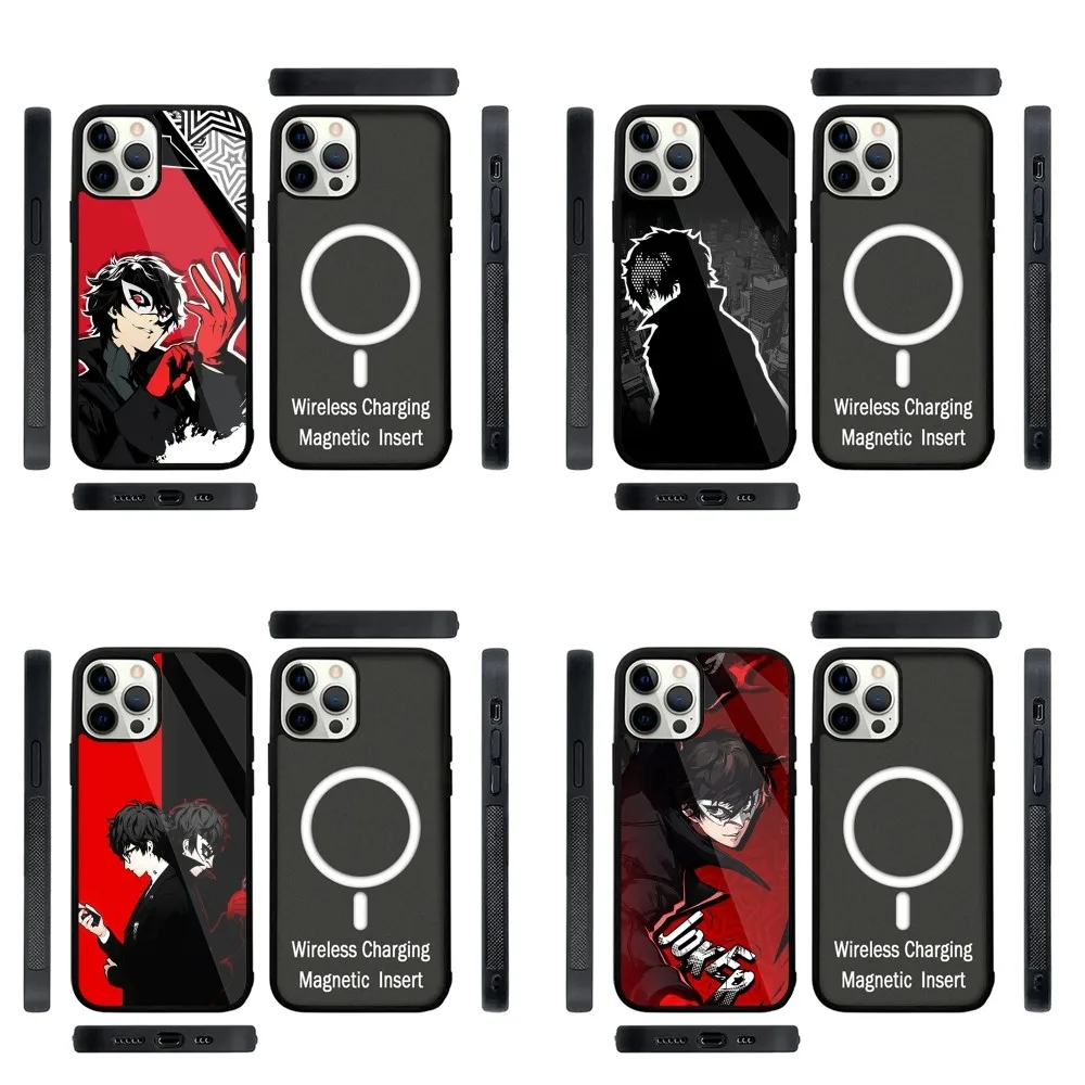 Game P5 P-Persona 5 Phone Case Strong Magnetic For IPhone 16,15,14,13,Pro,Max,Plus,11,12,Mini For Magsafe Wireless Charging