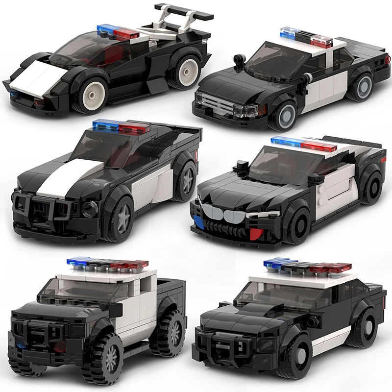 City Police Cars Victoria MOC Vehicle SWAT Patrol M5 M8 Building Blocks Speed Champions Sets Racing Model Technique Kids Toys