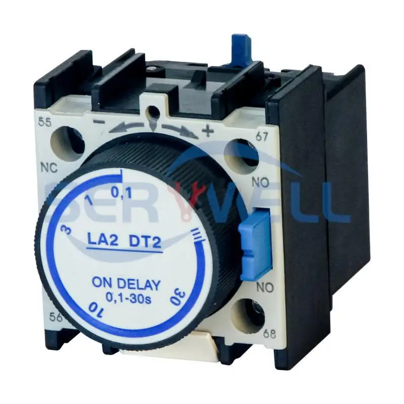 LA2 DT0 DT2 DT4 على تأخير الوقت تأخير 0.1-3S 0.1-30S 10-180S LA3 DR0 DR2 DR4 قبالة تأخير التتابع قواطع الاتصال المساعدة كتلة #4