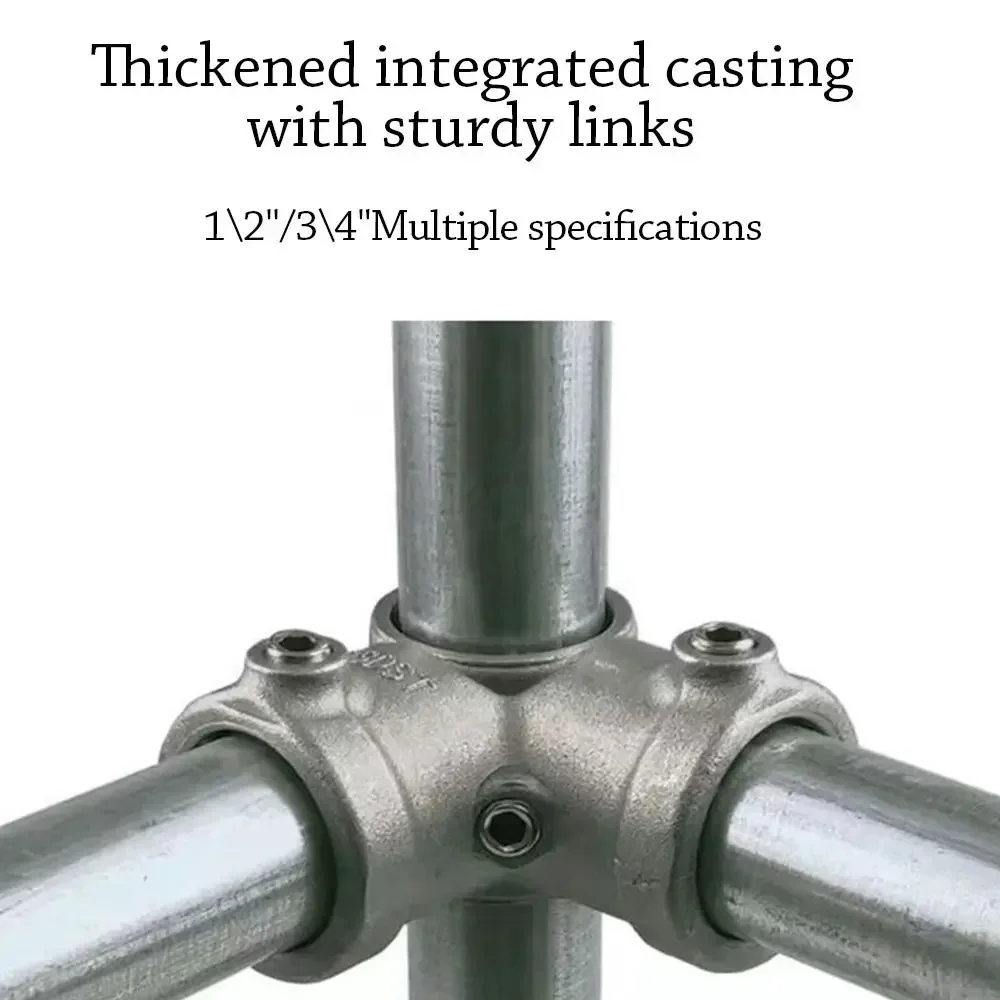 Dn15 Dn20 Dn25 1\2''/3\4" Pipe Fitting Connector Aluminum Alloy Steel Circular Pipe Connector Elbow Corner Frame Fasteners