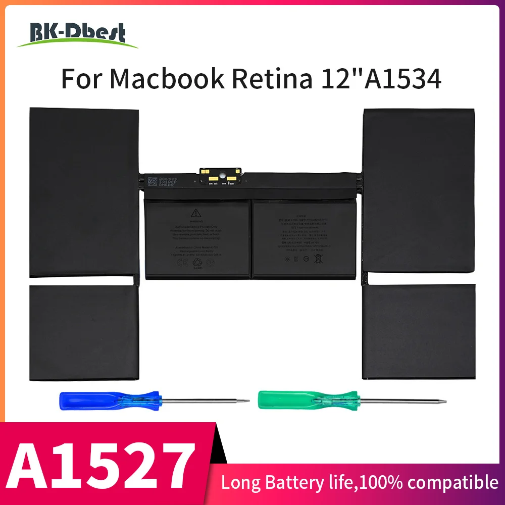 

BK-Dbest A1527 A1705 Replacement Laptop Battery for Early 2015 Early 2016 Mid 2017 MacBook 12-inch Retina A1534