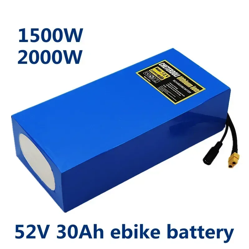 Aleaivy 52V ebike Battery 30Ah 40Ah 21700 Lithium Li-ion Battery Pack for 1500W 2000W Electric bike Electric Scooter With BMS