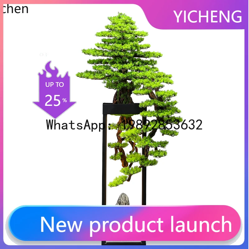 

X1 simulated welcome pine living room floor ornament fake tree bonsai door green plant decoration opening gift