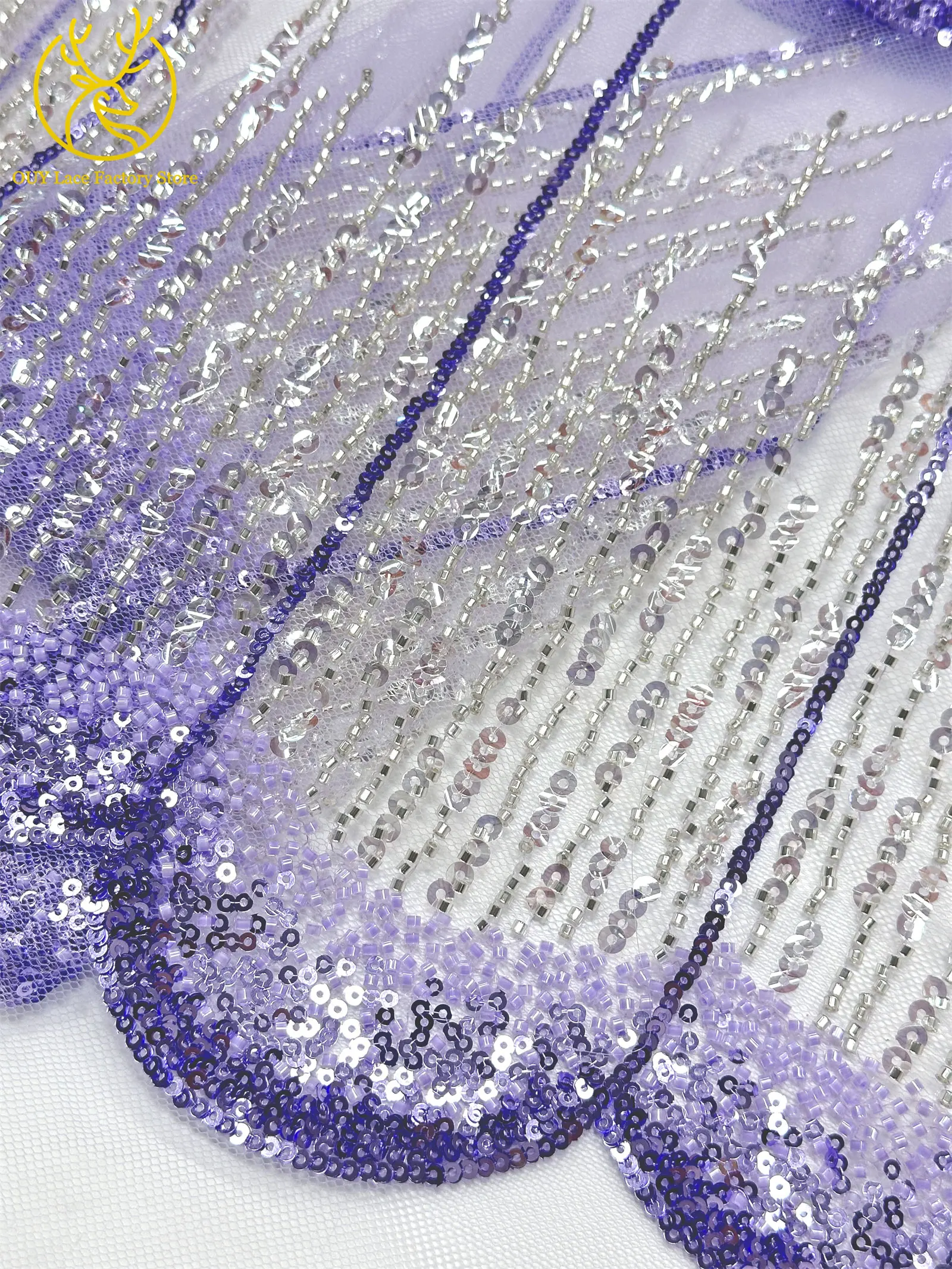 2026 Neues Design Elegante Modische Afrikanische Pailletten-Perlen-Spitzenstoffe Nigerianische Französische Tüll-Stickerei-Spitze für Braut- und Hochzeitskleidung – Detail 22