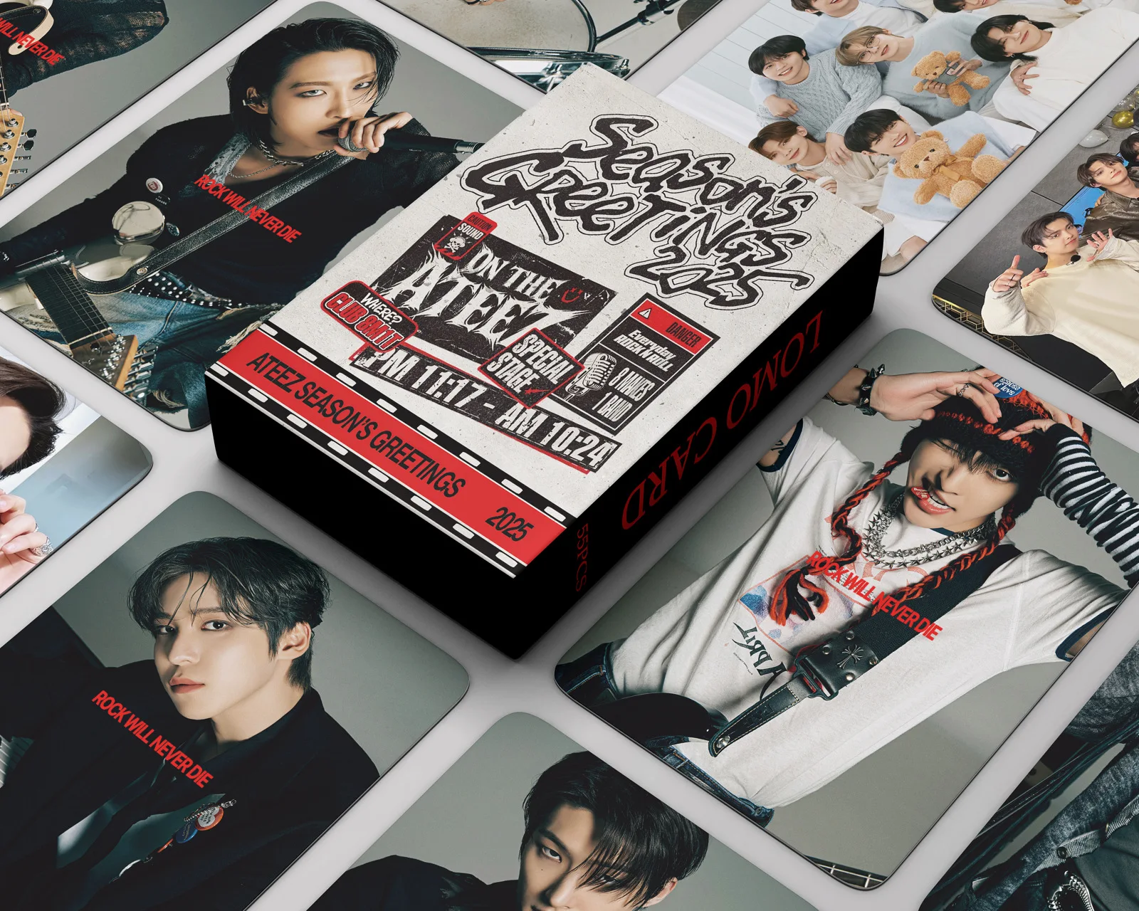 55Pcs/Set Idol Boy ATEEZ New Series 2025 SEASON’S GREETINGS Lomo Cards HD Printd Photocards High Quality Postcards Fans Gifts