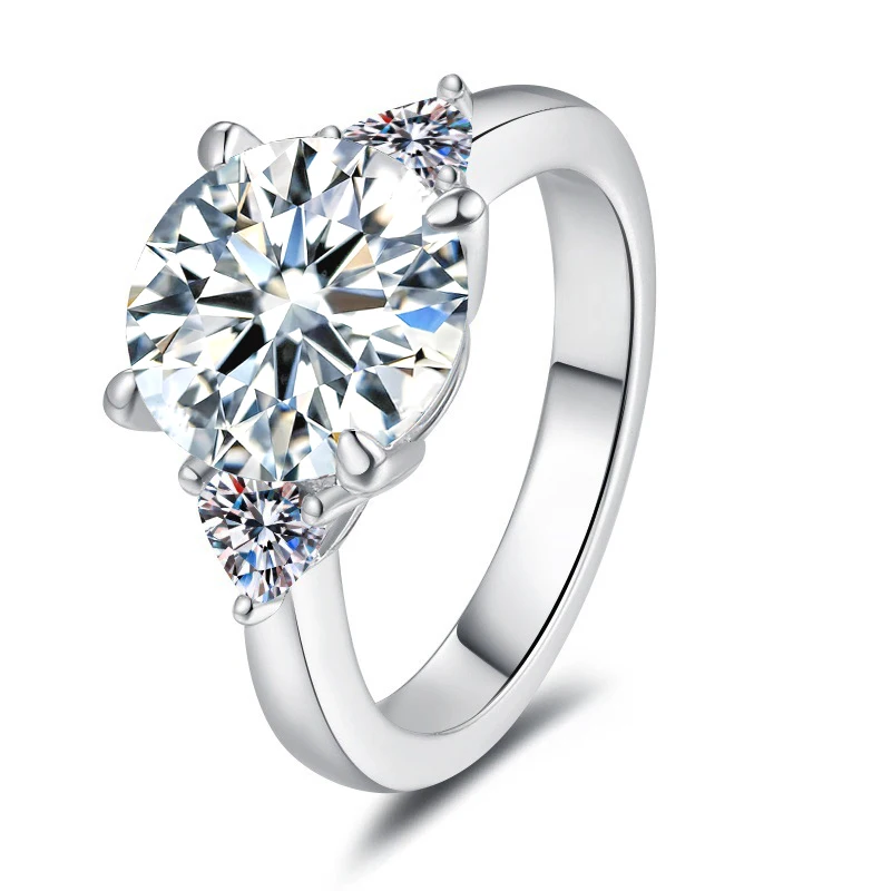 

Super Flash 5ct Large Moissanite Ring GRA Certificate 100% True Diamond Tested Women Ring Jewelry Gift S925 Silver