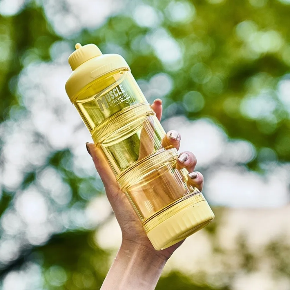 1/2/3 Layer Protein Powder Box Plastic Layered Storage Medicine Box Durable with Mountaineering Buckle