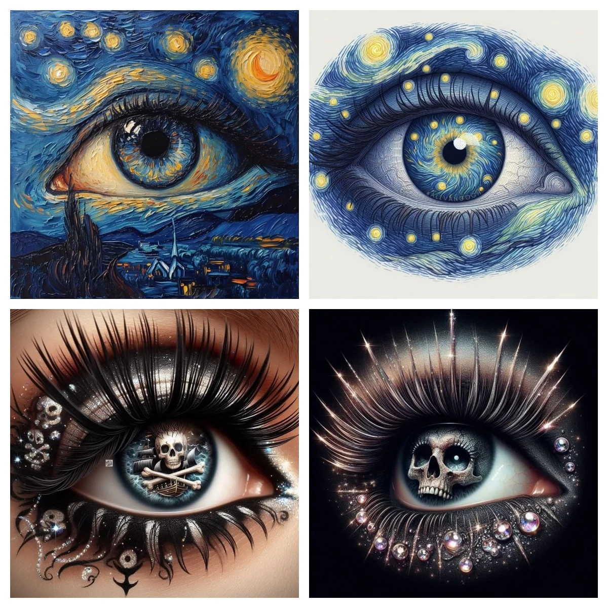 Starry sky style eye pattern 5D Diamond Painting Mysterious Eyes DIY Diamond Embroidery Modern Room Home Wall Decor