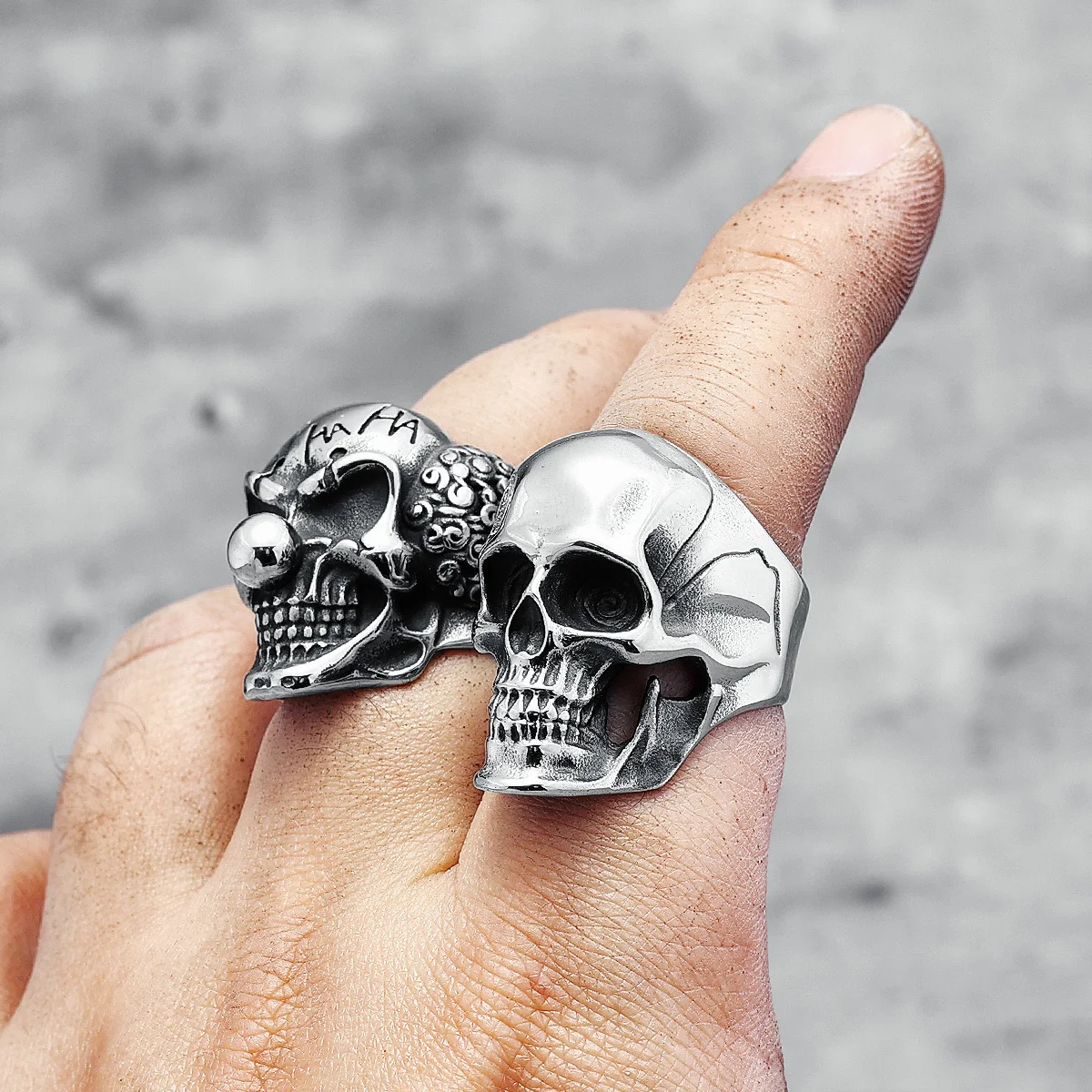 Terminator Skull 316L Stainless Steel Mens Rings Punk Hyperbole Skulls for Male Boyfriend Biker Jewelry Best Gift Dropshipping