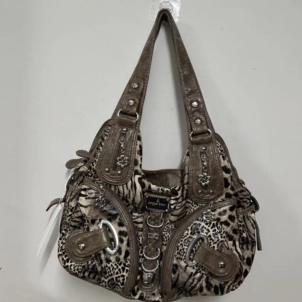 

Angel kiss Women Handbags Leopard Shoulder Bag Top-handle Bag Fashion Satchel Dumpling Pack Shoulder Bag Tote Bag Large Purse