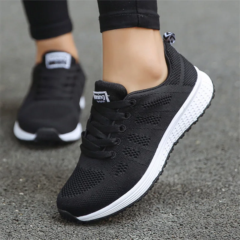 Zapatos informales para mujer, zapatos vulcanizados de malla transpirable, zapatillas blancas para mujer, zapatillas de tenis para mujer, zapatillas