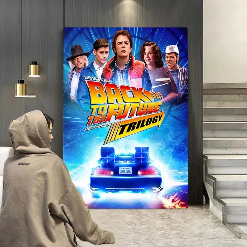 ملصق العودة إلى المستقبل لتزيين المنزل ، فيلم جمالي ، لوحة قماشية موسيقية للسيارة ، فن جداري ، ديكور غرفة كاواي