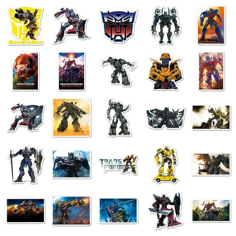 50PCS Transformers Optimus Prime Megatron Bumblebee Shockwave Water Cup Laptop Bag Skateboard Computer Phone Case Stickers