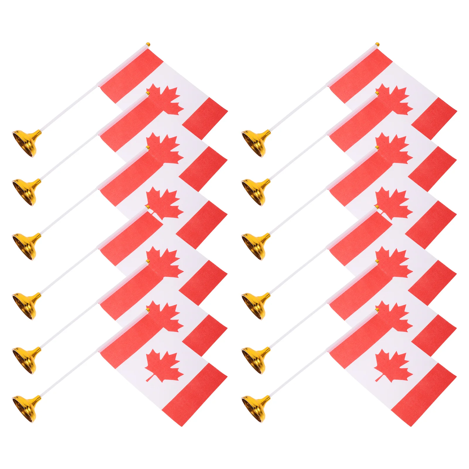 

12pcs Canadian Table Flags Maple Leaf Design Plastic Polyester Vibrant Colors Business Meetings Exhibitions Parties