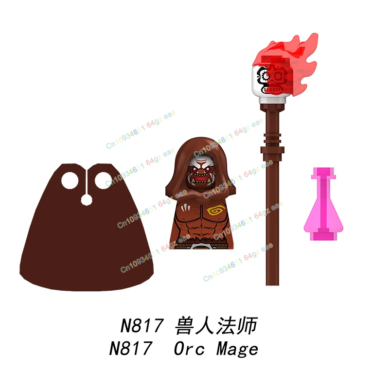 오크 육군 엘프 액션 피규어 중세 군사 벽돌 크리 에이 티브 빌딩 블록 무기 액세서리 방패 헬멧 어린이 장난감