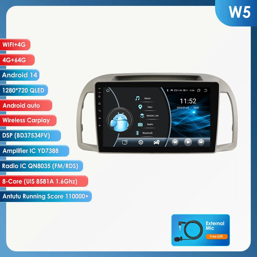 Hizpo AI Carplay Android Autoradio voor Nissan March Micra K12 2002-2010 Navigatie Auto GPS Head Unit Stereo 5G WIFI Multimedia
