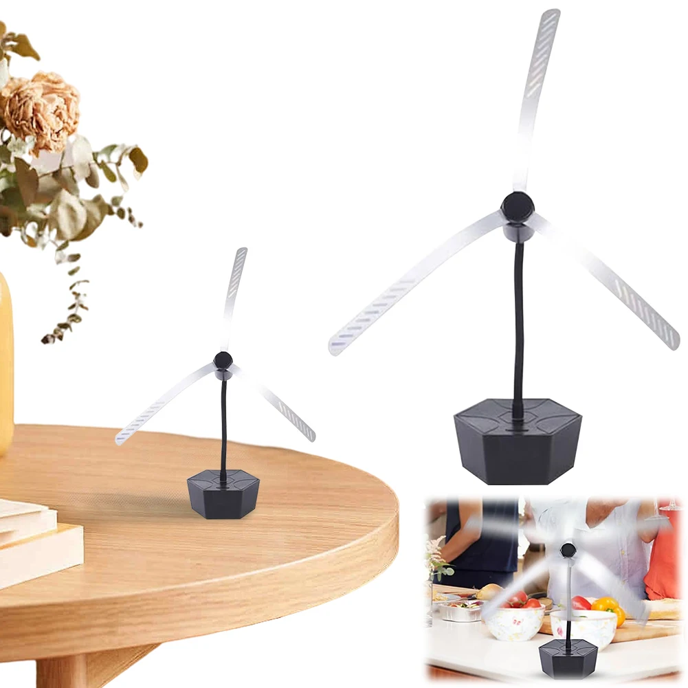 Fly Repellent Fan USB/Battery Operated Fly Fans for Food with Holographic Blades Flexible Fly Repellent Fan for Picnic Kitchen