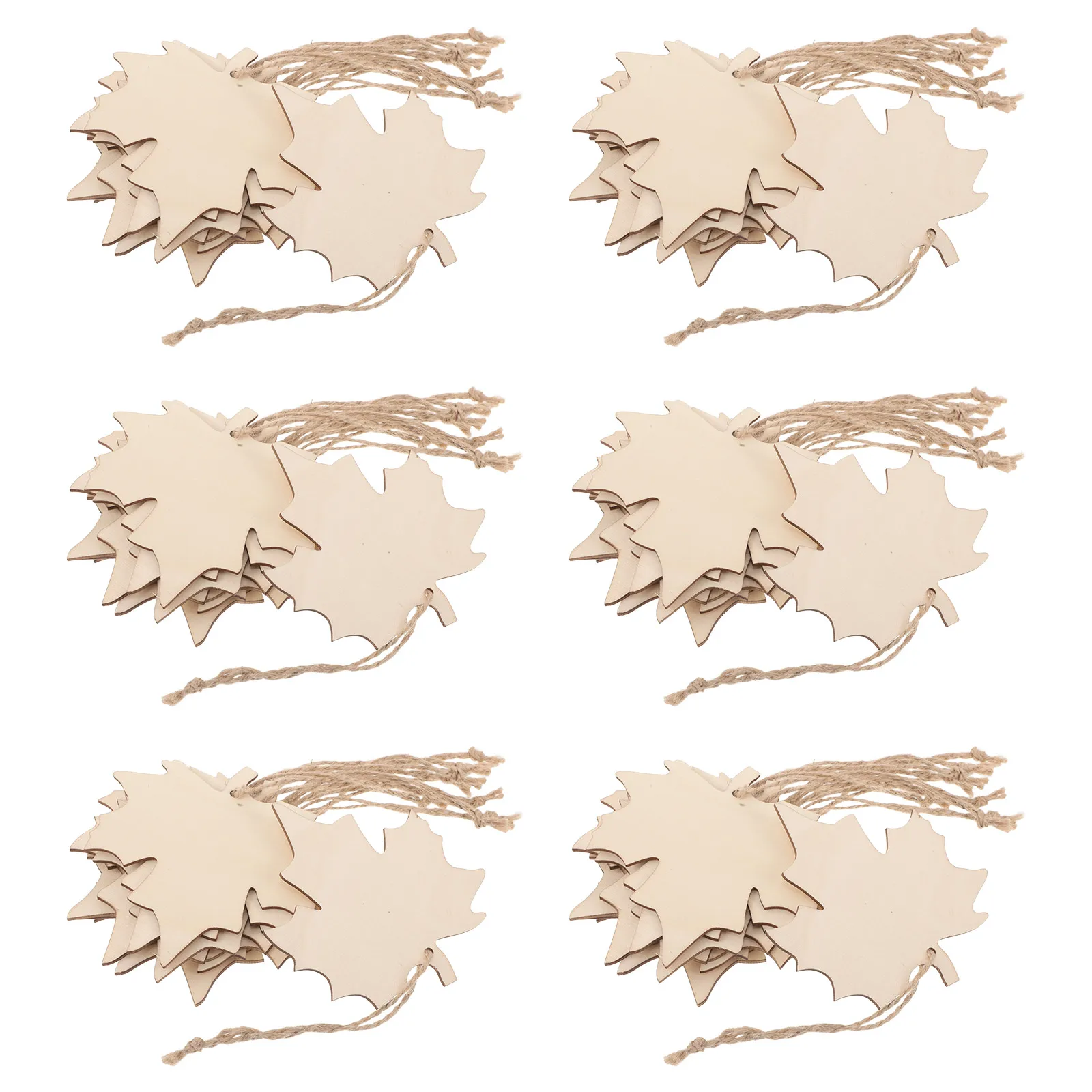 

100pcs Maple Leaf Wood Slices Unfinished Natural Wooden Cutouts For Diy Craft Tags Fall Autumn Harvest Decor Thanksgiving