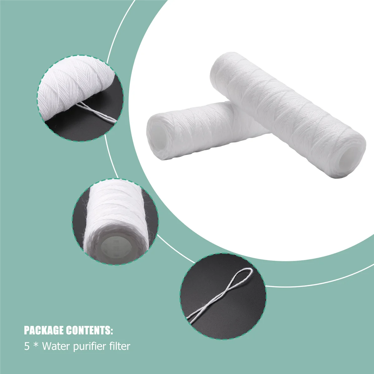 A24I 5 ميكرومتر 10 × 2.5 بوصة سلسلة الجرح الرواسب تصفية المياه منزل كله ترشيح الرواسب، بديل عالمي لـ 10 #5