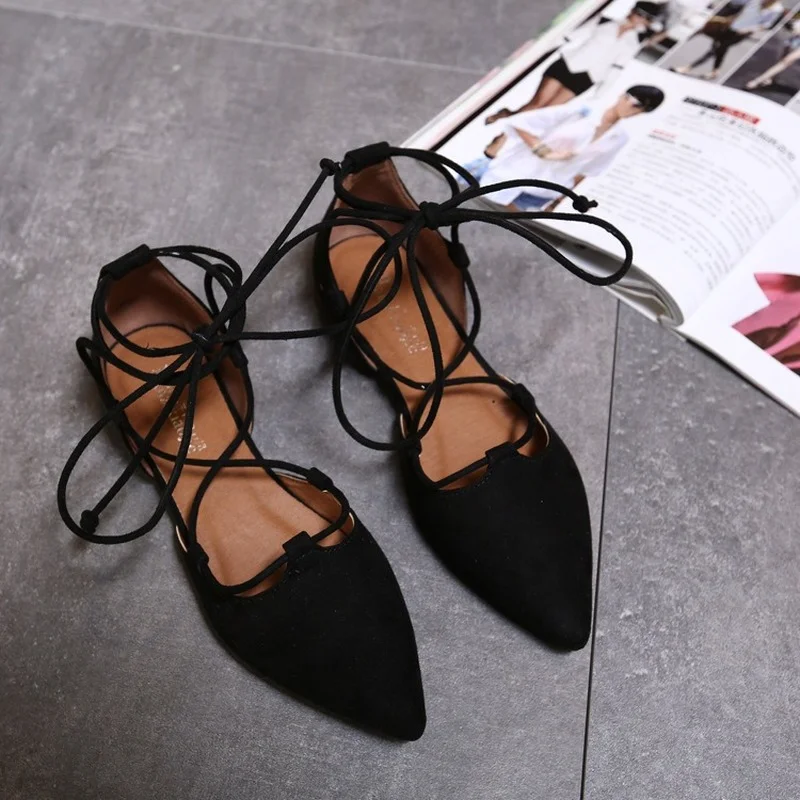 

Summer 2022 New Sandals for Women Fashion Cross-strap Flats Shoes Woman Pointed Roman Sandals Sexy Plus Size 43 Womens Sandals