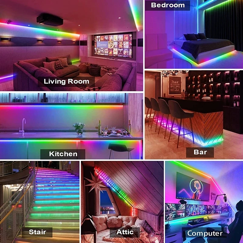 WS2812B WS2812 Led Strip,Individually Addressable Smart RGBIC RGB Led Strip,Bluetooth app control USB DC5V