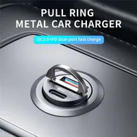 66/100/200W PD QC Pull Ring Fast Charging Car Charger USB C Car Phone Charger Adapter For IPhone Xiaomi Samsung Huawei