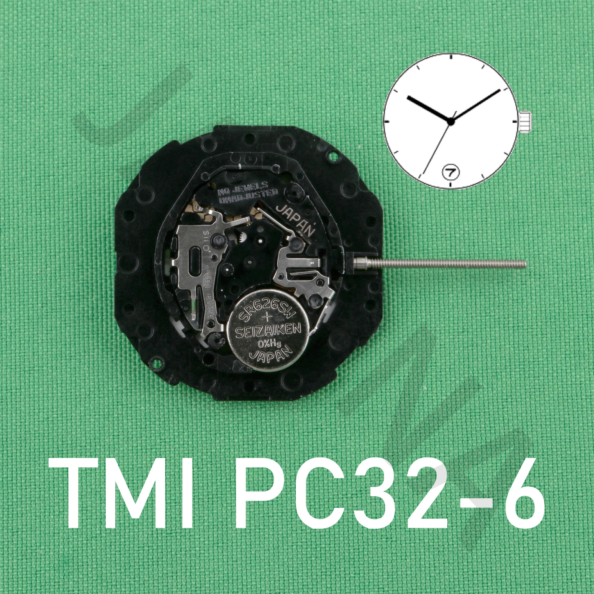 PC32 movement TMI PC32A-6 quartz movement japan movement Standard movement with date display 3hands with date PC32A MOVEMENT