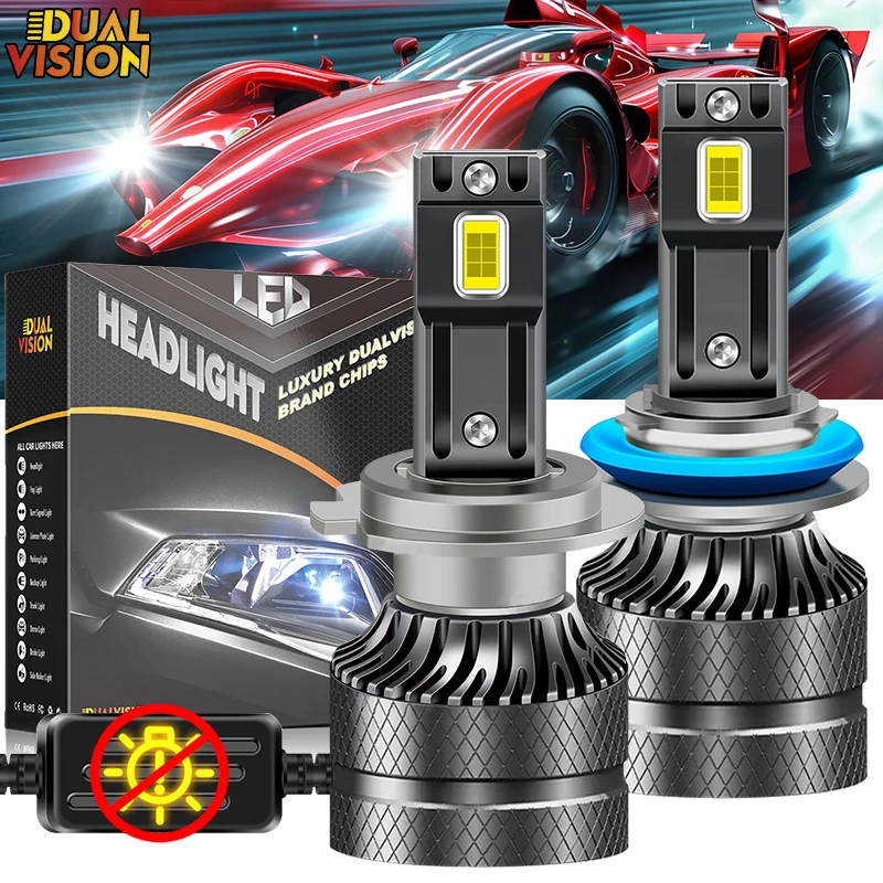 

Dualvision H4 Би светодиодные фары 6000K H7 Светодиодные автомобильные лампы H1 H8 H9 H11 9005 9006 HB3 HB4 9012 HIR2 Противотуманные фары Canbus EMC Автолампы