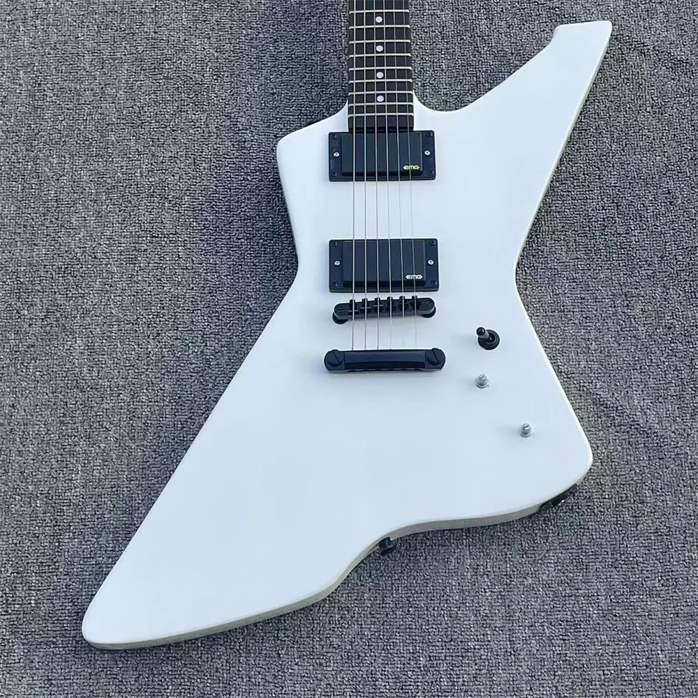 Special Custom Electric Guitar Full-body Matte White Body Snake Head Fingerboard Inlaid EMG Pick Guitarra Guitars