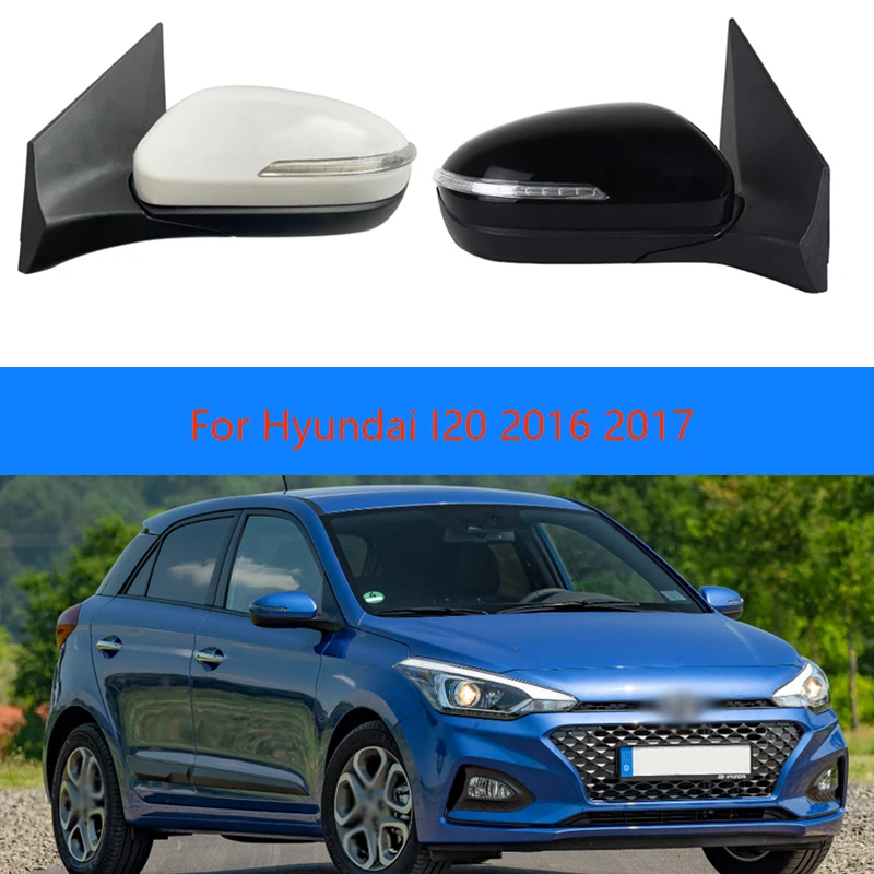 Car ctric składany kierunkowskaz ogrzewanie regulacja soczewki lustro Assy dla Hyundai I20 2016 2017 montaż lusterka wstecznego samochodu
