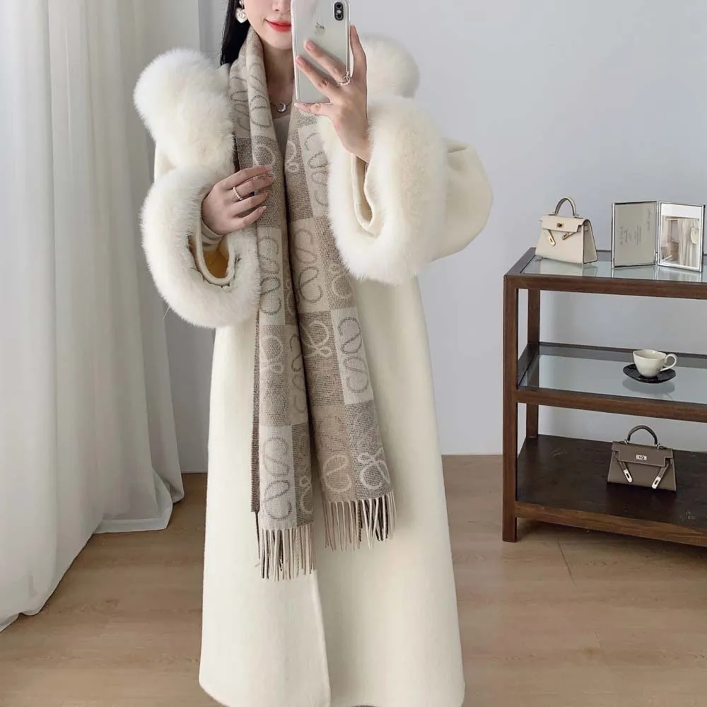 2025 outono inverno casaco de lã para mulheres gola de pele manga comprida casacos cardigan