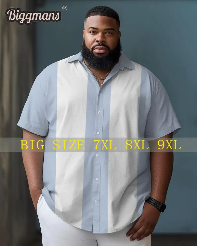 

Biggmans Plus Size L-9Xl For Men's Shirt Simple Sports Buckle Short Sleeve Shirt Summer Beach Casual Shirts