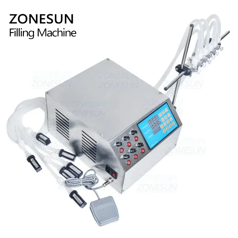 ZONESUN Liquid Filling Machine Electric Digital Control Pump 3-4000ml For bottle Perfume vial filler Water Juice Oil