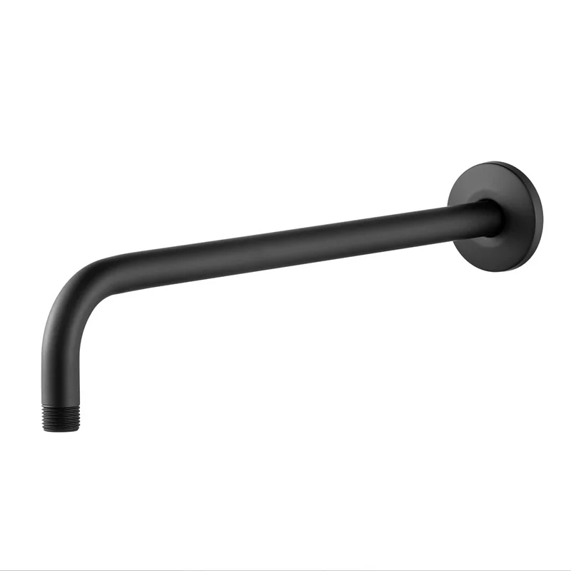 32/42/52CM L-Shaped Shower Head Extension Arm G1/2 Stainless Steel Black Fixed Pipe Tube For Bathroom Showerhead Accessories