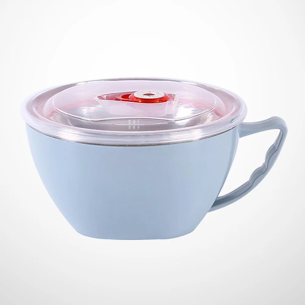 

Thermal Insulated Stainless Steel Food Bowl Random Lid Color Pp Environment Lunch Container for All Ages