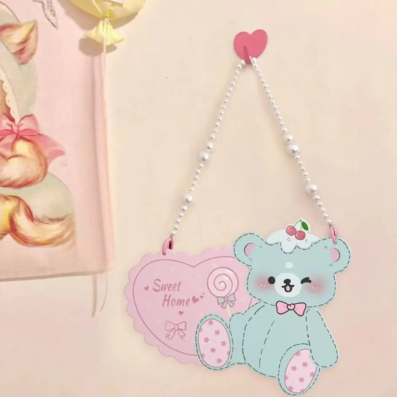 Korean-style Kawaii Dopamine Cartoon Girly Bedroom Door Sign Room Decoration Wall Decor Bedside Soft Cushion Plaque Cute Gift