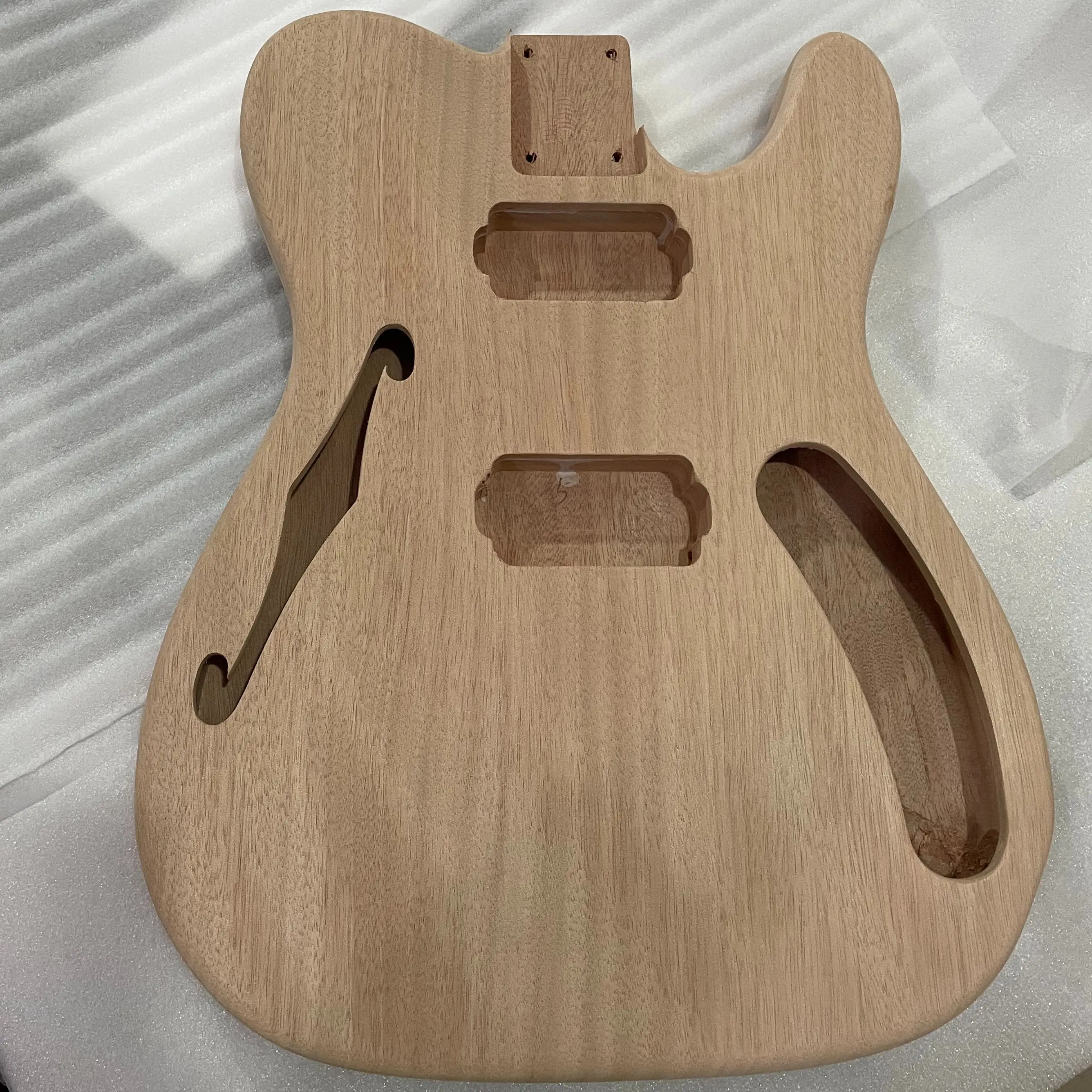 

HH T L Electric Guitar Body, Unfinished Mahogany Wood, F Hole, DIY Replacement, Barrel Part, 5.6cm Pocket, High Quality